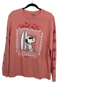 Peanuts Snoopy California Malibu beach logo t shirt